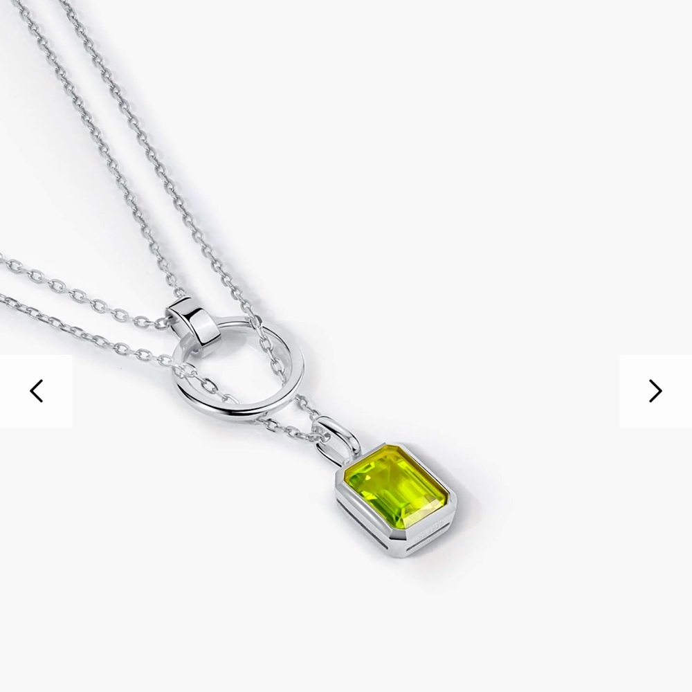 NIB GEMX Sterling & Peridot 18” Double Chain Necklace NEW!!